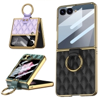 갤럭시Z플립7 FE 6 5 4 3 제트 지 럭셔리 링 스탠딩 가죽 케이스