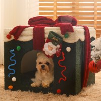 크리스마스 선물상자 따뜻한 고양이 숨숨집 캣 하우스