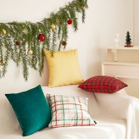 홀리데이 체크 벨벳 쿠션 시리즈 4종 크리스마스