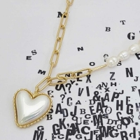 [ 올리아 ] 하트 체인 담수진주 목걸이