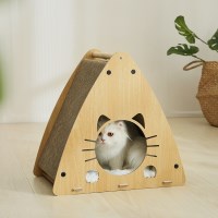 고양이 삼각하우스 원목스크래처 숨숨집 캣타워