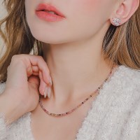 제이로렌 [MADE] 핑크그린 투어마린 목걸이 N01090