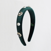 Velvet Elizabeth Hair band   벨벳 크리스탈 진주 헤어밴드