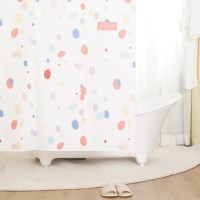 일루션컬러풀 욕실 패브릭 샤워커튼 (메탈링 증정)