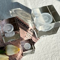 Another salon 투명 유리 문진 페이퍼 웨이트 크리스탈 오브제