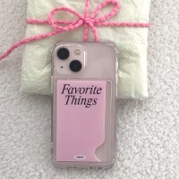 투명 젤리 카드수납 케이스 - favorite things(pink)