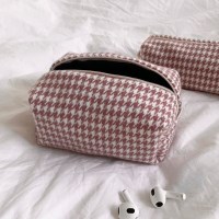 [OIA] Plump pouch - houndstooth pink
