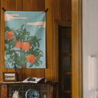 Mandarin 일러스트 패브릭 포스터 벽걸이, 페트리코 petrichor