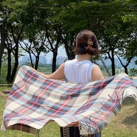 소브라노 커플여행 캠핑 라이트웨이트 체크담요