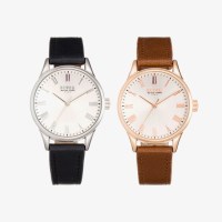 블랙마틴싯봉 BKL1661L 여자 가죽 아날로그 손목 커플 시계