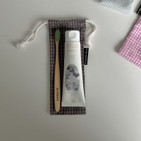 빈티지 체크 칫솔 케이스