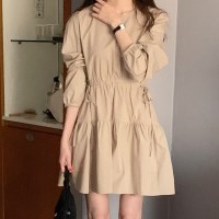 얼마나예쁘게 라운드 셔링 스트랩 미니 원피스