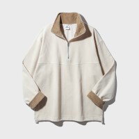 앨빈클로 코듀로이 배색 절개 반집업 맨투맨 MAR763 (3 COLOR)