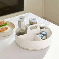 360도 회전형 주방 생활공간 원형 라운드 포르타 수납정리함