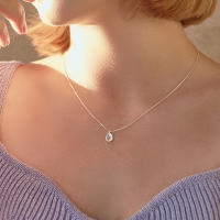 [장나라,김환희,스테이씨 아이사 착용] silver pure glass-necklace