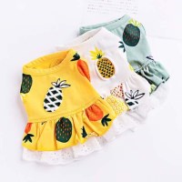 강아지옷 봄 여름 파인애플 원피스/티셔츠 XS-XL