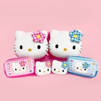 헬로키티 체크플라워 쿠션 2종