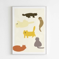 [A3] 고양이 동물 일러스트 디자인 인테리어 포스터