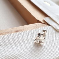 여성 925 실버 우드 스탁 스누피 친구 피어싱