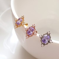 여성 서지컬스틸 보라 거울아 보라빛 피어싱