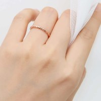 14K 정품 할로우 컷팅 볼드 반지 레이어드 골드