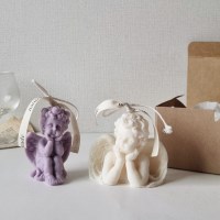 [무료선물포장] 전신 + 상반신 아기 천사 캔들 세트