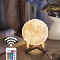 힐링문 달 충전식 LED 무드등 16색 10cm+리모컨