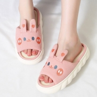 토끼 린넨 통굽 슬리퍼 폭신폭신 실내화 거실화