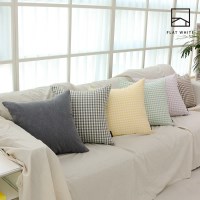 [플랫화이트]네츄럴체크 진드기방지 향균 소파쿠션(40X40)