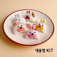 쌀이랑놀자 토끼 반달떡 만들기 대용량 10인 DIY 세트 송편 키트