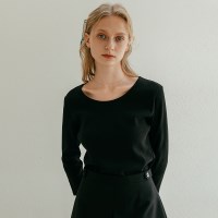 Ovel neck T-shirt - Black