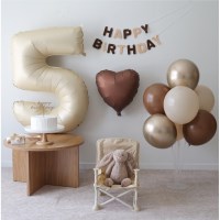 생일파티풍선 생일파티용품 어린이 라떼크림풍선세트
