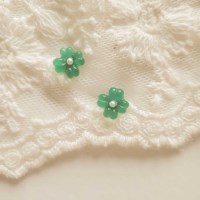 [봄밤달] 초록초록 네잎클로버 귀걸이