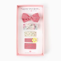 채니봉봉 네모레드 헤어핀세트 유아헤어핀