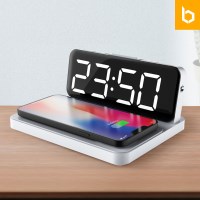 유즈비 LED 클락 15W 고속무선충전기 알람시계