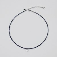 blue_goldstone_neck 하트 펜던트 청사금석 비즈목걸이