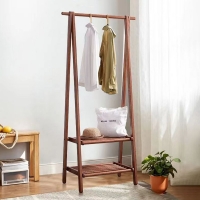 원목 선반 행거 2단 옷걸이 스탠딩 튼튼한 우드 행거
