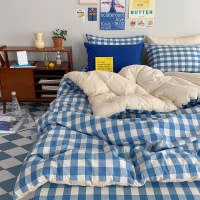 [프렌치 블루체크] 차렵이불 세트 (S,Q,K)