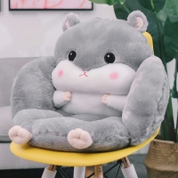 폭신폭신 날다람쥐 의자방석 사무실 학생 등받이 쿠션 방석 (그레이)
