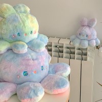 솜사탕 행성 토끼 문어 인형 뒤집는 양면 반전 문어쿠션 2colors