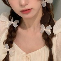 [5개세트] 라이트 시스루 리본 집게핀 (23H101AB)