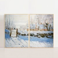 클로드 모네 그림 작품 액자 세트 까치