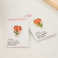 카네이션 하드 에나멜 디자인 핀뱃지
