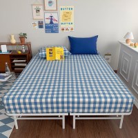 [프렌치 블루체크] 홑겹 매트커버 (맞춤가능