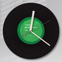 [퍼니즈]미드센츄리 레코드 벽시계 (블랙그린) 무소음 국내제작
