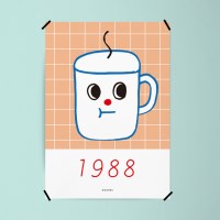 1988커피3 M 유니크 인테리어 디자인 포스터 카페