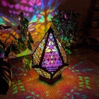 원목 기하학 프로젝션 테이블 무드등 인테리어 조명