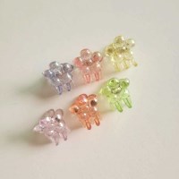 [봄밤달] 홀로그램 플라워 미니 집게핀