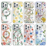아이폰16 15 14 13 12 11 프로 맥스 플라워패턴 맥세이프 케이스