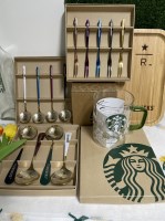 스타벅스 축제 단체 선물 답례품 디저트 티 스푼 포크 트레이